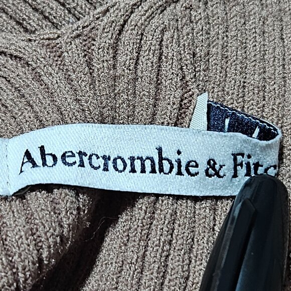 Abercrombie & Fitch Brown Ribbed Bodysuit Womens Size Large V-Neck Straps - Picture 4 of 6